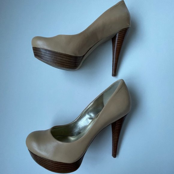 Guess Heels Platform Charming Tan Pumps - Light Nude Colour - Adreina2 Leather - Picture 3 of 16